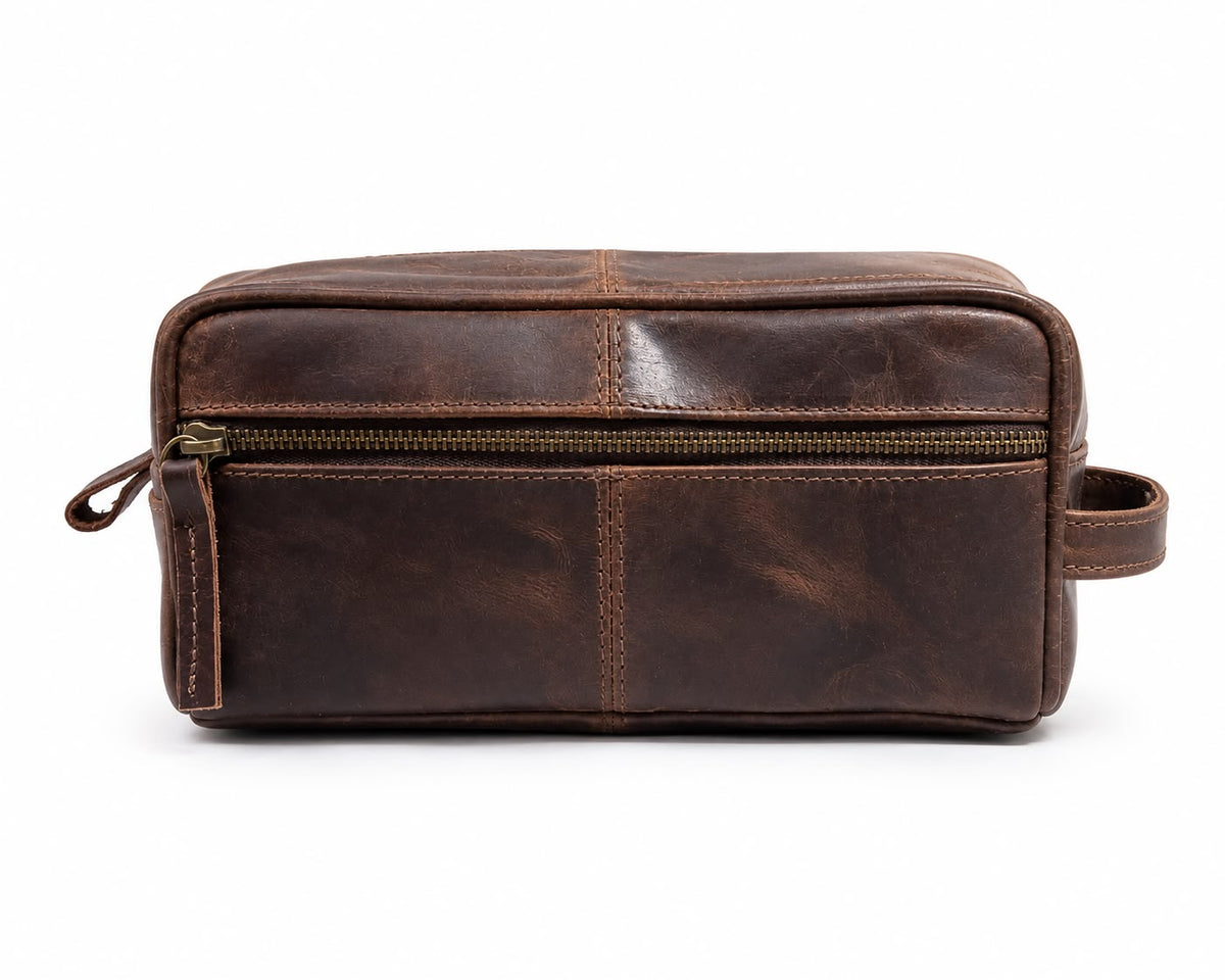 BLACKFORD'S Vintage Rustic Leather Toiletry Bag for Men