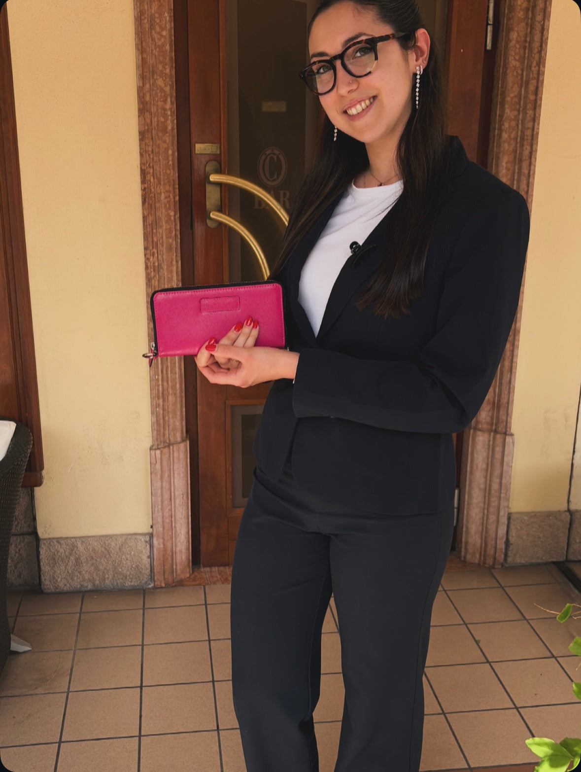 BLACKFORD PINK LEATHER CLUTCH