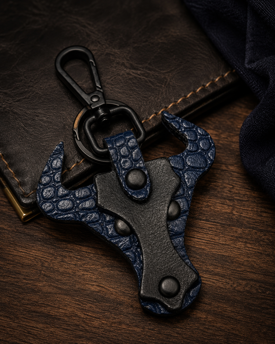 Blackford Ironhorn Leather Bull Keychain & Carabiner