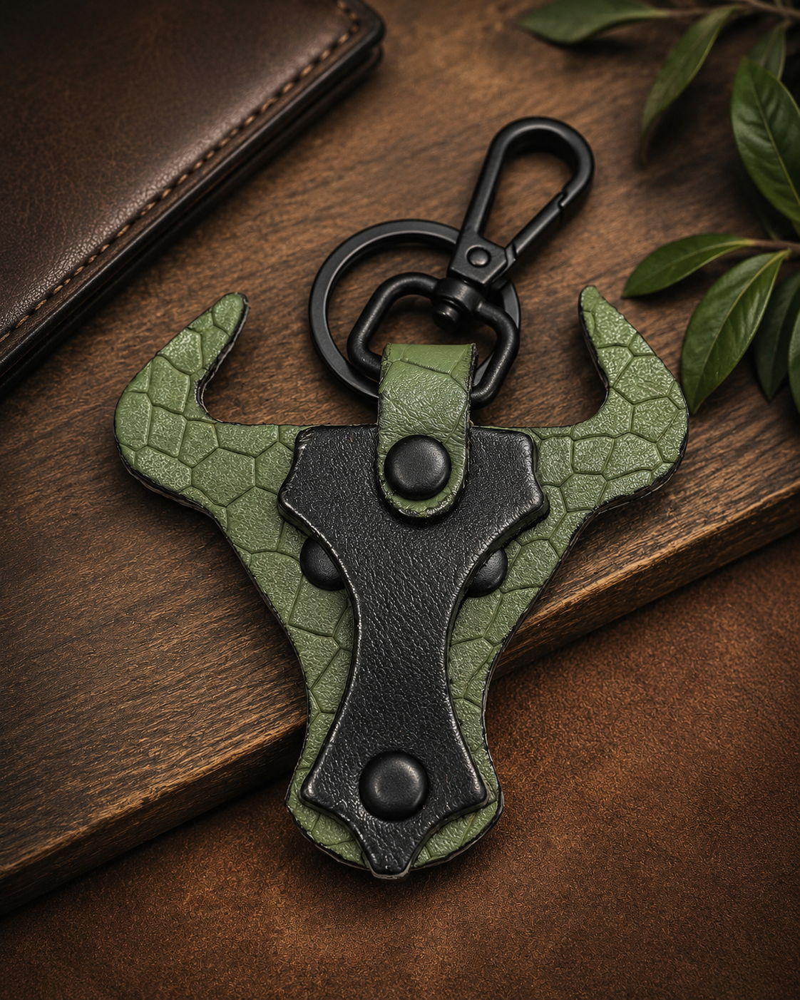 Blackford Ironhorn Leather Bull Keychain & Carabiner