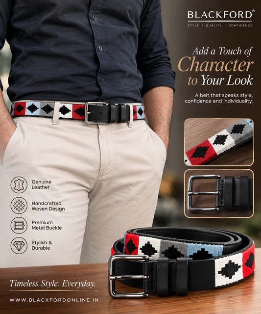 Blackford Polo Oil Pull-up Hand Stiched Leather Belt
