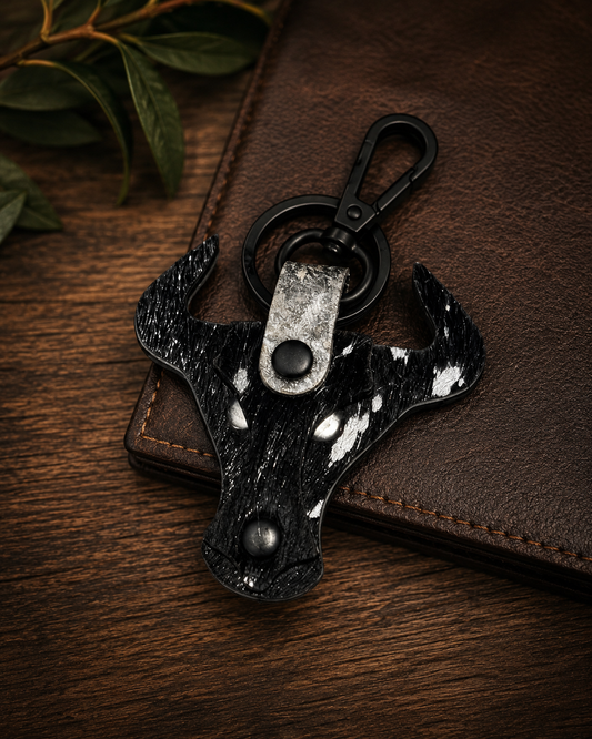 Blackford Ironhorn Leather Bull Keychain & Carabiner