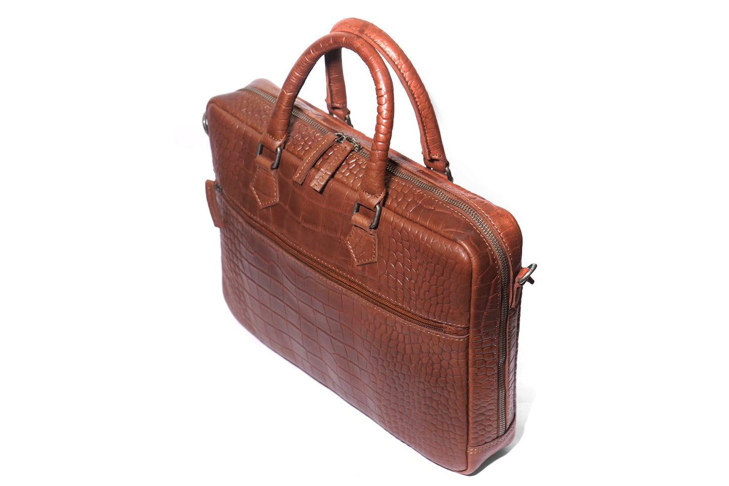 BLACKFORD CROCO LEATHER BAG-TAN