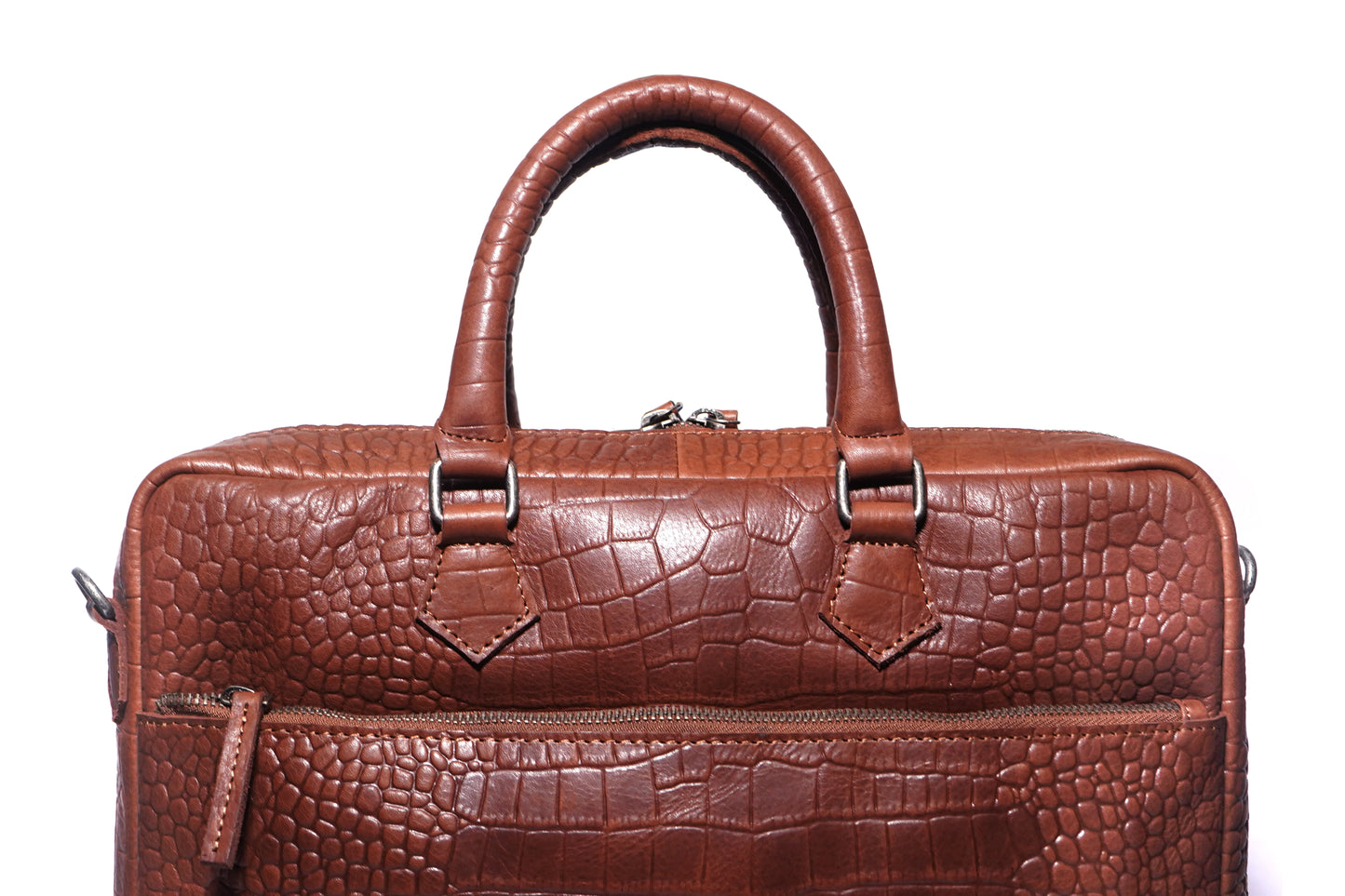 BLACKFORD CROCO LEATHER BAG-TAN