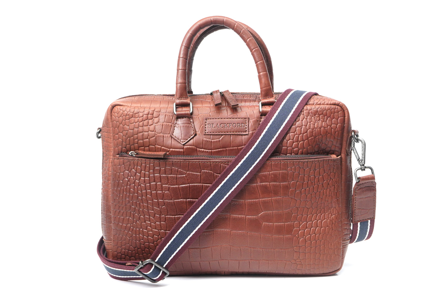 BLACKFORD CROCO LEATHER BAG-TAN