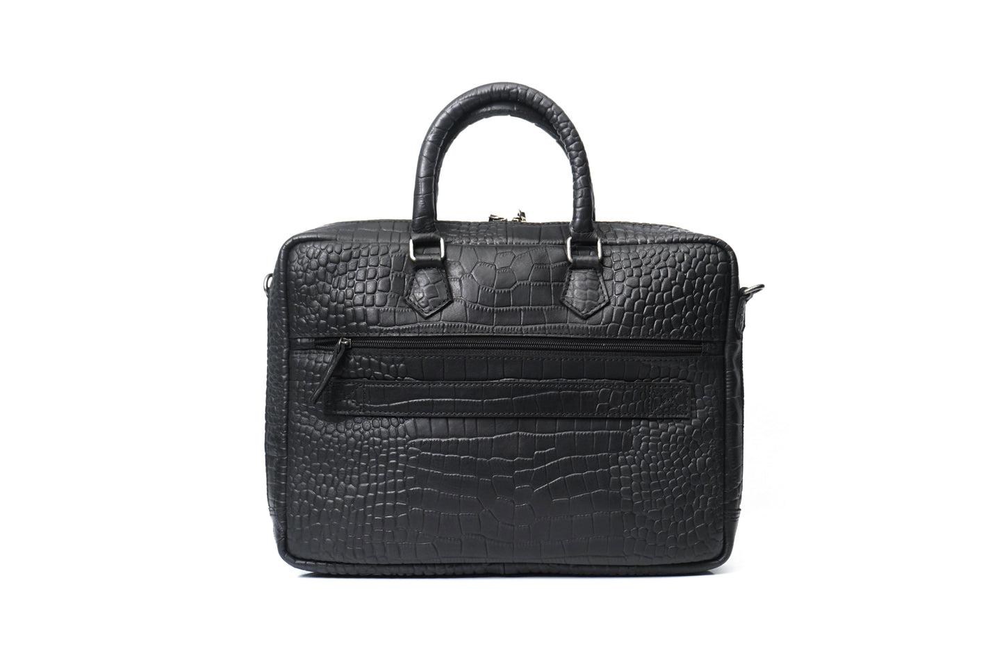 BLACKFORD CROCO LEATHER BAG-BLACK