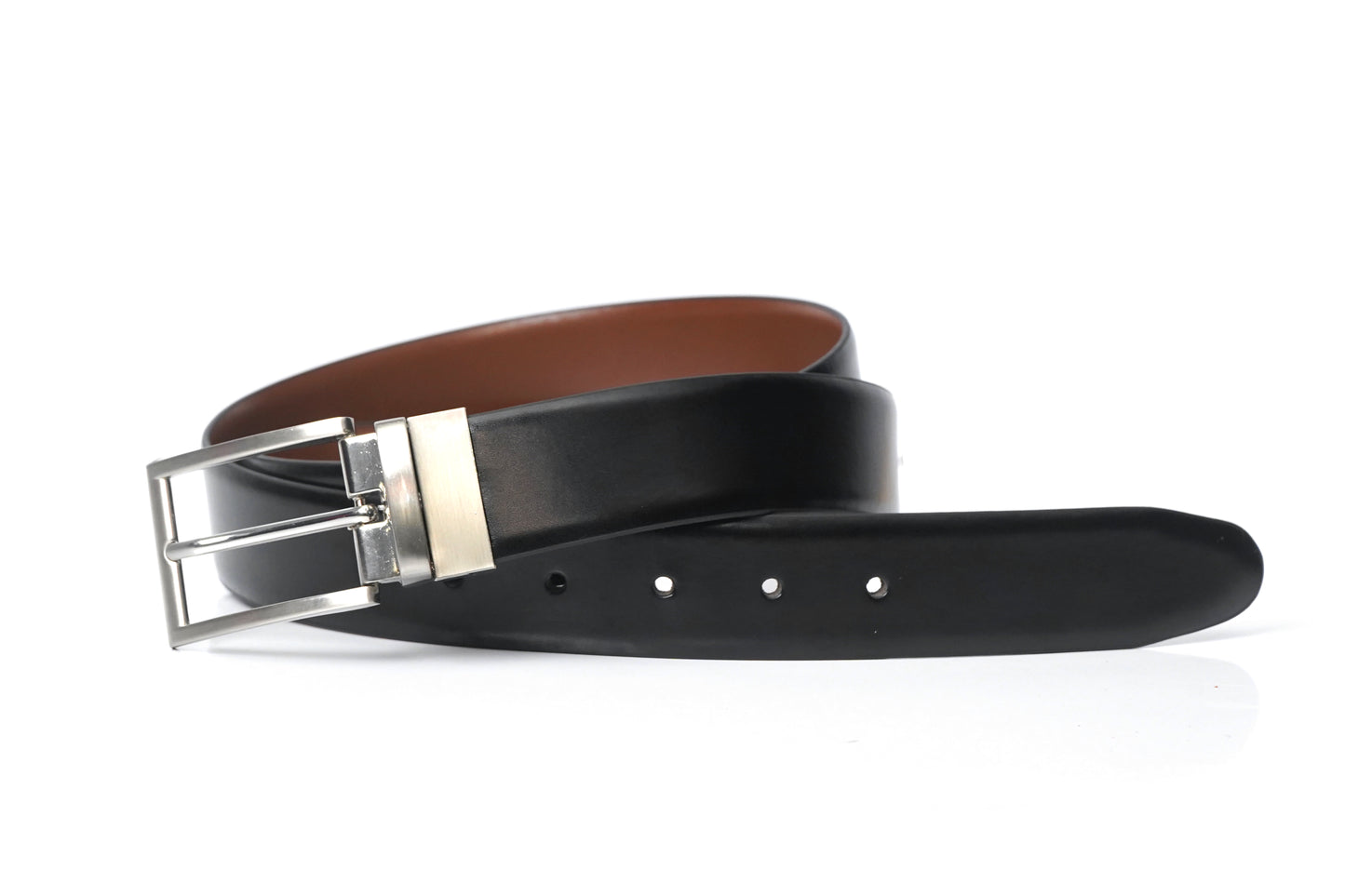 BLACKFORD Formal Leather Mens Belt - Black & Cognac