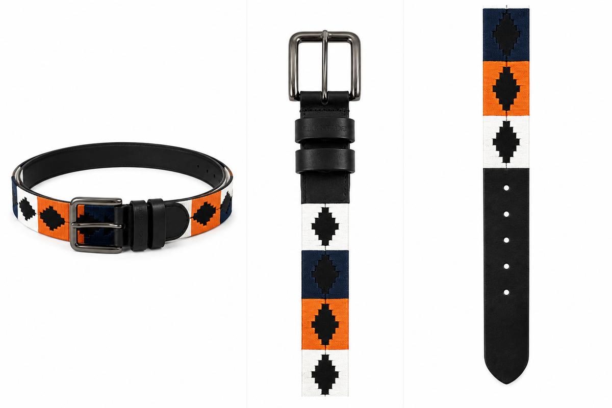 BLACKFORD Polo Oil Pull-up Hand Stiched Leather Belt Yellow